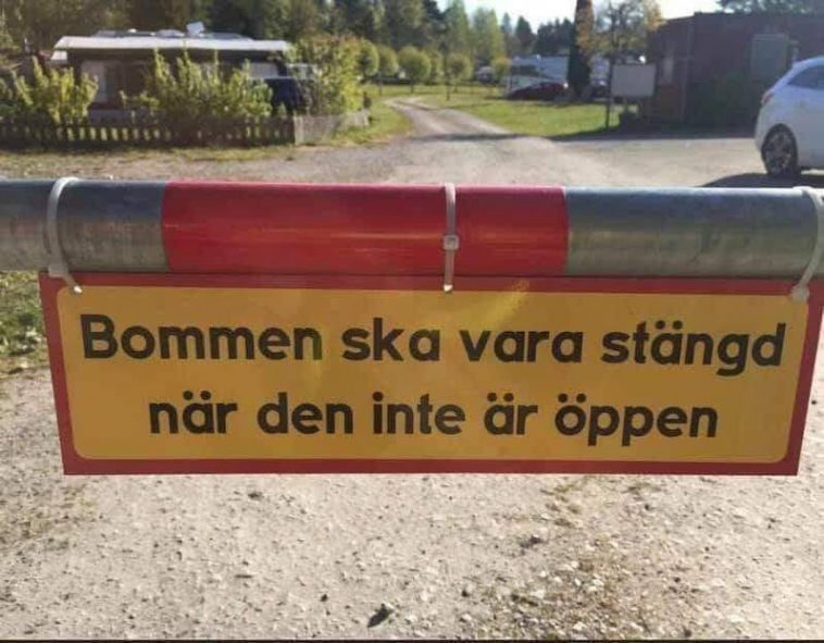bommen ska vara stängd