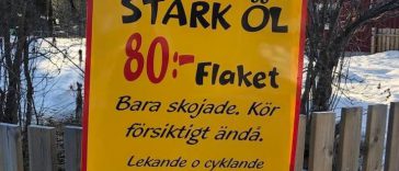 Stark öl 80kr flaket
