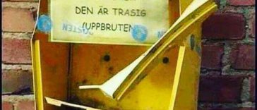 Post ej brev här skylt