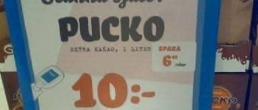 Scanna själv - pucko - skylt i butik